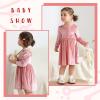 imageYOUNGER TREE Toddler Fall Dress Girl Winter Clothes Long Sleeve Velvet Dresses Princess Party OutfitsLight Pink
