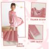 imageYOUNGER TREE Toddler Fall Dress Girl Winter Clothes Long Sleeve Velvet Dresses Princess Party OutfitsLight Pink