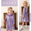 imageYOUNGER TREE Toddler Fall Dress Girl Winter Clothes Long Sleeve Velvet Dresses Princess Party OutfitsPurple Dress