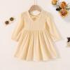 imageYOUNGER TREE Toddler Fall Dress Girl Winter Clothes Long Sleeve Velvet Dresses Princess Party OutfitsWhite