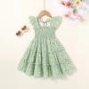 imageYOUNGER TREE Toddler Girl Dress Baby Girls Summer Clothes Ruffle Sleeve Floral Smock Beach Boho Dresses SundressGreen Dress White Floral