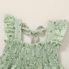 imageYOUNGER TREE Toddler Girl Dress Baby Girls Summer Clothes Ruffle Sleeve Floral Smock Beach Boho Dresses SundressGreen Dress White Floral