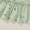 imageYOUNGER TREE Toddler Girl Dress Baby Girls Summer Clothes Ruffle Sleeve Floral Smock Beach Boho Dresses SundressGreen Dress White Floral