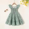 imageYOUNGER TREE Toddler Girl Dress Baby Girls Summer Clothes Ruffle Sleeve Floral Smock Beach Boho Dresses SundressGreen Floral