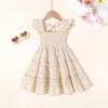 imageYOUNGER TREE Toddler Girl Dress Baby Girls Summer Clothes Ruffle Sleeve Floral Smock Beach Boho Dresses SundressKhaki Dress White Floral