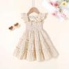 imageYOUNGER TREE Toddler Girl Dress Baby Girls Summer Clothes Ruffle Sleeve Floral Smock Beach Boho Dresses SundressKhaki Dress White Floral