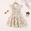 imageYOUNGER TREE Toddler Girl Dress Baby Girls Summer Clothes Ruffle Sleeve Floral Smock Beach Boho Dresses SundressKhaki Floral