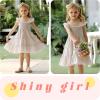 imageYOUNGER TREE Toddler Girl Dress Baby Girls Summer Clothes Ruffle Sleeve Floral Smock Beach Boho Dresses SundressKhaki Stripe