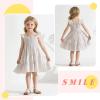 imageYOUNGER TREE Toddler Girl Dress Baby Girls Summer Clothes Ruffle Sleeve Floral Smock Beach Boho Dresses SundressKhaki Stripe