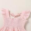 imageYOUNGER TREE Toddler Girl Dress Baby Girls Summer Clothes Ruffle Sleeve Floral Smock Beach Boho Dresses SundressPink Stripe
