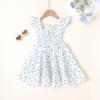 imageYOUNGER TREE Toddler Girl Dress Baby Girls Summer Clothes Ruffle Sleeve Floral Smock Beach Boho Dresses SundressWhite Dress Blue Floral