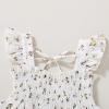 imageYOUNGER TREE Toddler Girl Dress Baby Girls Summer Clothes Ruffle Sleeve Floral Smock Beach Boho Dresses SundressWhite Little Floral