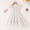 imageYOUNGER TREE Toddler Girl Dress Baby Girls Summer Clothes Ruffle Sleeve Floral Smock Beach Boho Dresses SundressWhite Little Floral