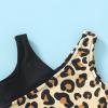 imageYOUNGER TREE Toddler Girl One Piece Swimsuit Color Block Stripe Swimwear Summer Beach Bathing Suit 12M5TBlack Leopard