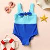 imageYOUNGER TREE Toddler Girl One Piece Swimsuit Color Block Stripe Swimwear Summer Beach Bathing Suit 12M5TBlue Color Blockbowknot