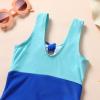 imageYOUNGER TREE Toddler Girl One Piece Swimsuit Color Block Stripe Swimwear Summer Beach Bathing Suit 12M5TBlue Color Blockbowknot