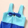 imageYOUNGER TREE Toddler Girl One Piece Swimsuit Color Block Stripe Swimwear Summer Beach Bathing Suit 12M5TBlue Color Blockbowknot