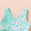 imageYOUNGER TREE Toddler Girl One Piece Swimsuit Color Block Stripe Swimwear Summer Beach Bathing Suit 12M5TBluedaisy