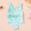 imageYOUNGER TREE Toddler Girl One Piece Swimsuit Color Block Stripe Swimwear Summer Beach Bathing Suit 12M5TBluedaisy