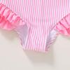imageYOUNGER TREE Toddler Girl One Piece Swimsuit Color Block Stripe Swimwear Summer Beach Bathing Suit 12M5TBowknotpink Stripes
