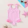 imageYOUNGER TREE Toddler Girl One Piece Swimsuit Color Block Stripe Swimwear Summer Beach Bathing Suit 12M5TBowknotpink Stripes