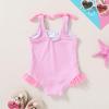 imageYOUNGER TREE Toddler Girl One Piece Swimsuit Color Block Stripe Swimwear Summer Beach Bathing Suit 12M5TBowknotpink Stripes