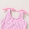 imageYOUNGER TREE Toddler Girl One Piece Swimsuit Color Block Stripe Swimwear Summer Beach Bathing Suit 12M5TBowknotpink Stripes