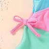 imageYOUNGER TREE Toddler Girl One Piece Swimsuit Color Block Stripe Swimwear Summer Beach Bathing Suit 12M5TBright Green1