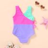 imageYOUNGER TREE Toddler Girl One Piece Swimsuit Color Block Stripe Swimwear Summer Beach Bathing Suit 12M5TBright Pink Candy Color Block