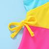imageYOUNGER TREE Toddler Girl One Piece Swimsuit Color Block Stripe Swimwear Summer Beach Bathing Suit 12M5TBright Yellow Candy Color Block