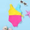 imageYOUNGER TREE Toddler Girl One Piece Swimsuit Color Block Stripe Swimwear Summer Beach Bathing Suit 12M5TBright Yellow Candy Color Block