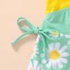 imageYOUNGER TREE Toddler Girl One Piece Swimsuit Color Block Stripe Swimwear Summer Beach Bathing Suit 12M5TBrilliant Daisies