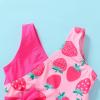 imageYOUNGER TREE Toddler Girl One Piece Swimsuit Color Block Stripe Swimwear Summer Beach Bathing Suit 12M5TCute Strawberry