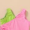 imageYOUNGER TREE Toddler Girl One Piece Swimsuit Color Block Stripe Swimwear Summer Beach Bathing Suit 12M5TDoughnut Color Block