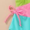 imageYOUNGER TREE Toddler Girl One Piece Swimsuit Color Block Stripe Swimwear Summer Beach Bathing Suit 12M5TDoughnut Color Block