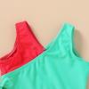 imageYOUNGER TREE Toddler Girl One Piece Swimsuit Color Block Stripe Swimwear Summer Beach Bathing Suit 12M5TGreen Pink Flower