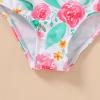 imageYOUNGER TREE Toddler Girl One Piece Swimsuit Color Block Stripe Swimwear Summer Beach Bathing Suit 12M5TGreen Pink Flower