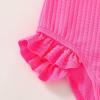 imageYOUNGER TREE Toddler Girl One Piece Swimsuit Color Block Stripe Swimwear Summer Beach Bathing Suit 12M5THot Pink Ruffles