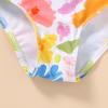 imageYOUNGER TREE Toddler Girl One Piece Swimsuit Color Block Stripe Swimwear Summer Beach Bathing Suit 12M5TLake Blue Flowers