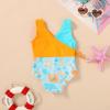 imageYOUNGER TREE Toddler Girl One Piece Swimsuit Color Block Stripe Swimwear Summer Beach Bathing Suit 12M5TMarine Organism