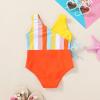 imageYOUNGER TREE Toddler Girl One Piece Swimsuit Color Block Stripe Swimwear Summer Beach Bathing Suit 12M5TMulticolored Stripes