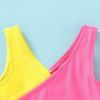 imageYOUNGER TREE Toddler Girl One Piece Swimsuit Color Block Stripe Swimwear Summer Beach Bathing Suit 12M5TOrange Pink