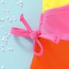 imageYOUNGER TREE Toddler Girl One Piece Swimsuit Color Block Stripe Swimwear Summer Beach Bathing Suit 12M5TOrange Pink