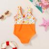 imageYOUNGER TREE Toddler Girl One Piece Swimsuit Color Block Stripe Swimwear Summer Beach Bathing Suit 12M5TOrangelittle Flowers