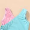imageYOUNGER TREE Toddler Girl One Piece Swimsuit Color Block Stripe Swimwear Summer Beach Bathing Suit 12M5TPink Blue Purple