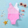 imageYOUNGER TREE Toddler Girl One Piece Swimsuit Color Block Stripe Swimwear Summer Beach Bathing Suit 12M5TPink Stripe