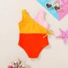 imageYOUNGER TREE Toddler Girl One Piece Swimsuit Color Block Stripe Swimwear Summer Beach Bathing Suit 12M5TPink Yellow Orange Color Block