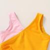 imageYOUNGER TREE Toddler Girl One Piece Swimsuit Color Block Stripe Swimwear Summer Beach Bathing Suit 12M5TPink Yellow Orange Color Block
