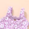 imageYOUNGER TREE Toddler Girl One Piece Swimsuit Color Block Stripe Swimwear Summer Beach Bathing Suit 12M5TPurple Flowersbowknot
