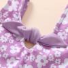imageYOUNGER TREE Toddler Girl One Piece Swimsuit Color Block Stripe Swimwear Summer Beach Bathing Suit 12M5TPurple Flowersbowknot